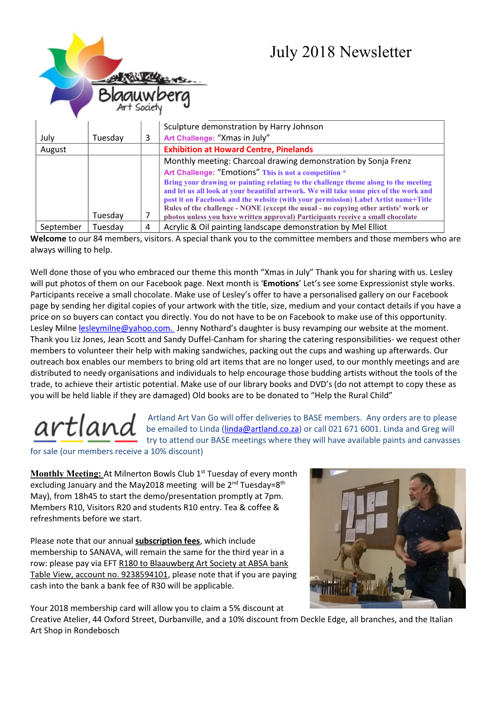 July 2018 Newsletter