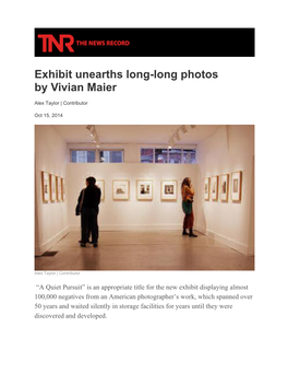 Exhibit Unearths Long-Long Photos by Vivian Maier