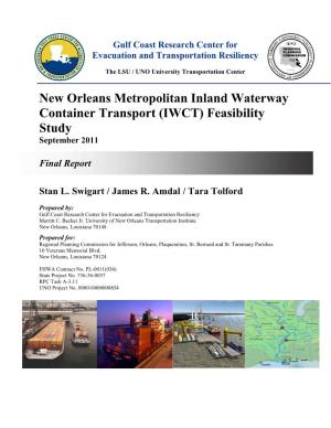 New Orleans Metropolitan Inland Waterway Container Transport (IWCT) Feasibility Study September 2011