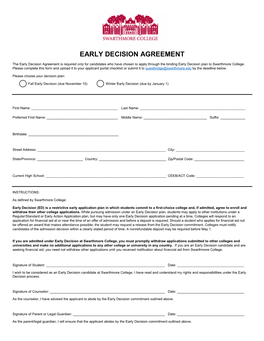 Early Decision Agreement