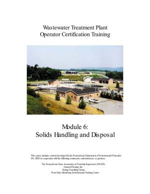 Solids Handling and Disposal