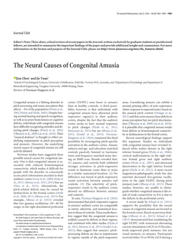 The Neural Causes of Congenital Amusia