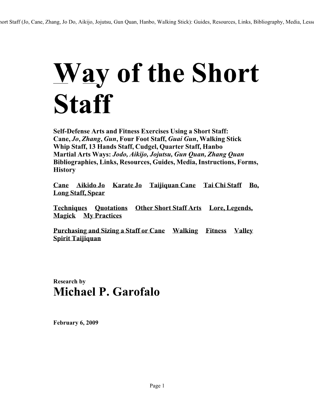 Short Staff Weapons