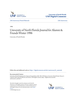 University of North Florida Journal for Alumni & Friends Winter 1996