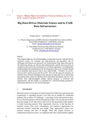 Big-Data-Driven Materials Science and Its FAIR Data Infrastructure