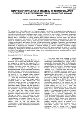 Analysis of Development Strategy of Tuban Puslatpur