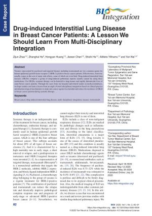 Drug-Induced Interstitial Lung Disease in Breast Cancer Patients: a Lesson We Should Learn from Multi-Disciplinary Integration
