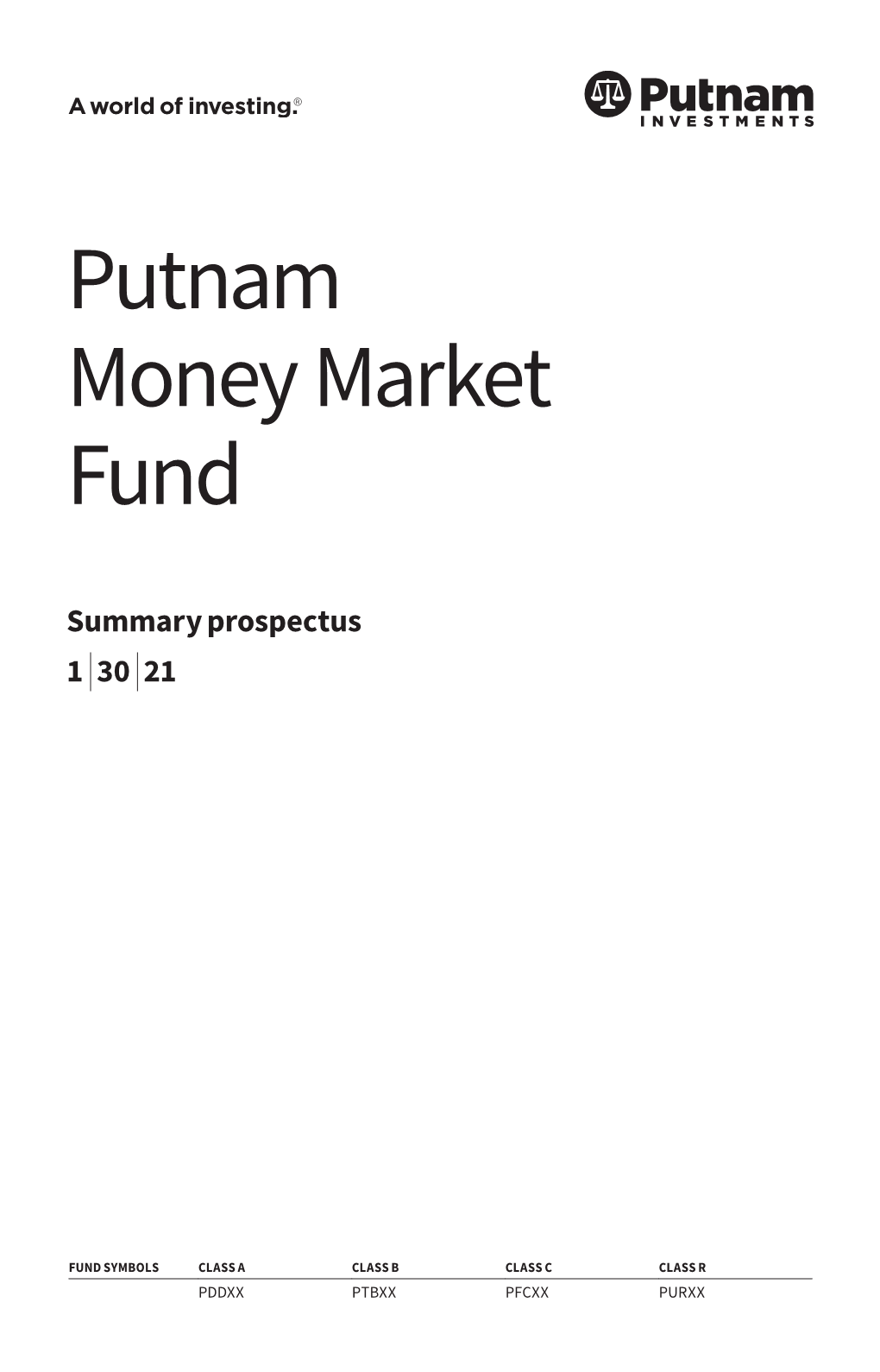 Money Market Fund Summary Prospectus