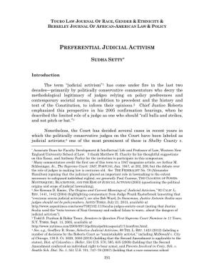 Preferential Judicial Activism