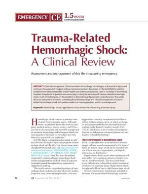 Trauma-Related Hemorrhagic Shock: a Clinical Review