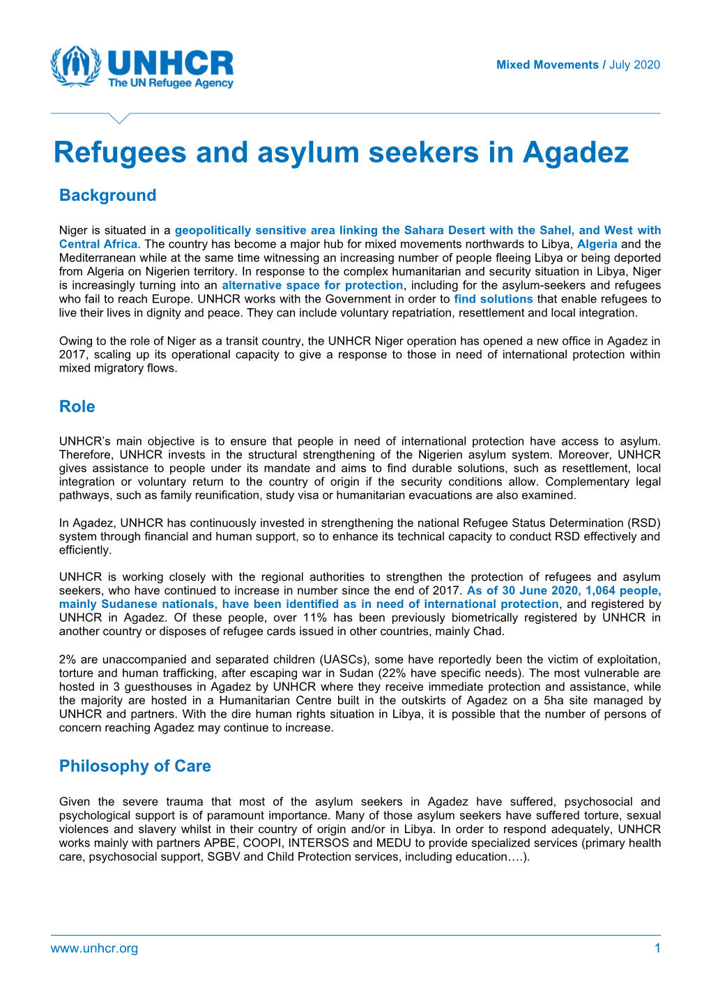 Refugees and Asylum Seekers in Agadez