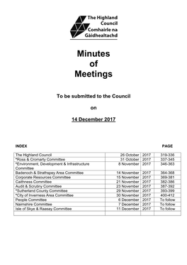 Minutes of Meetings