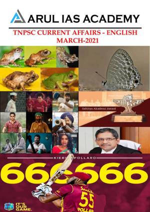 Tnpsc Current Affairs - English March-2021 the Way to Your Destiny | Since 2014