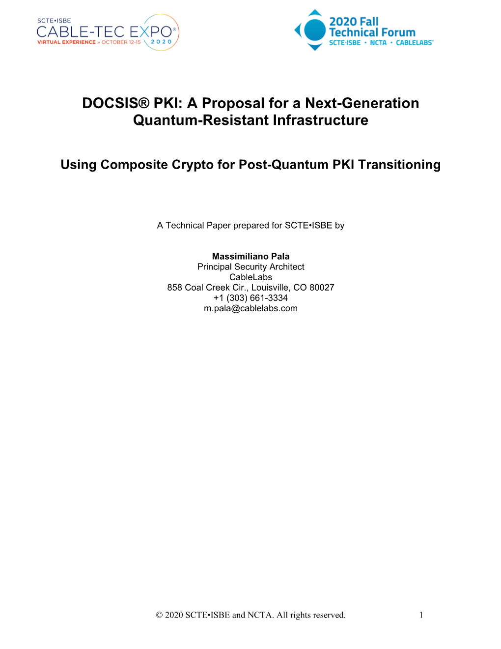 DOCSIS® PKI: a Proposal for a Next-Generation Quantum-Resistant Infrastructure