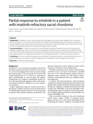 Partial Response to Erlotinib in a Patient with Imatinib-Refractory