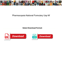 Pharmacopeia National Formulary Usp Nf