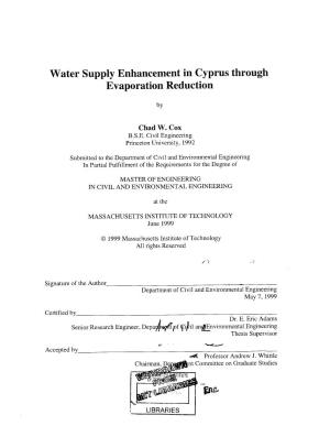 Water Supply Enhancement in Cyprus Through Evaporation Reduction