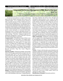 Integrated Parthenium Management (IPM): Need of the Hour