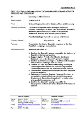 5 East West Rail Company Consultation on Route