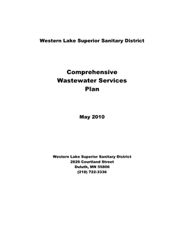 Comprehensive Wastewater Services Plan