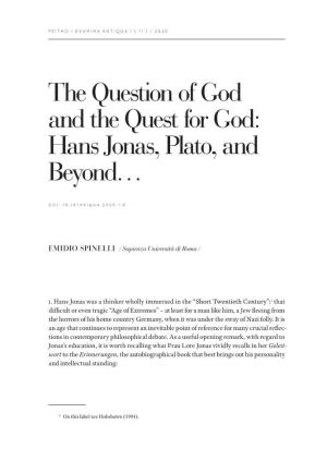 The Question of God and the Quest for God: Hans Jonas, Plato, and Beyond…