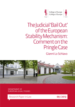 Of the European Stability Mechanism: Comment on the Pringle Case Gianni Lo Schiavo