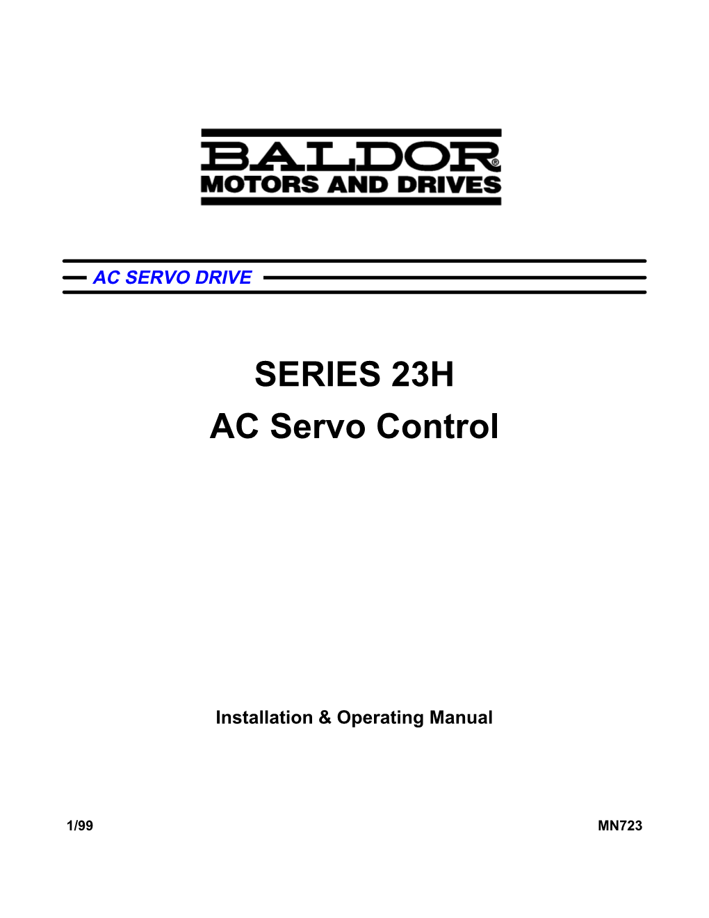 SERIES 23H AC Servo Control