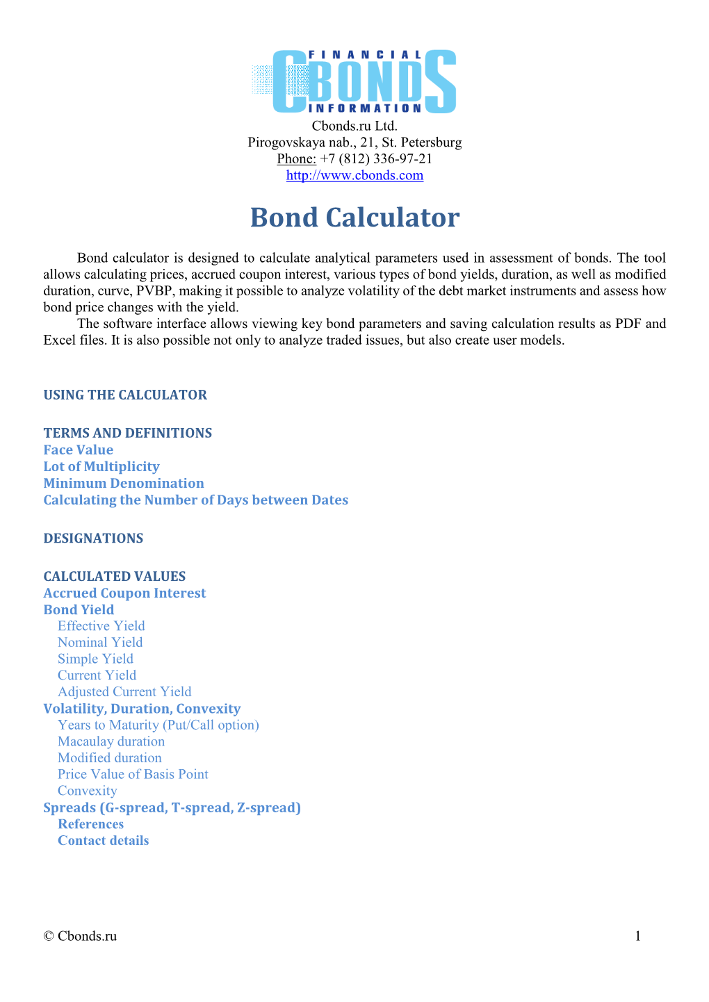 Bond Calculator