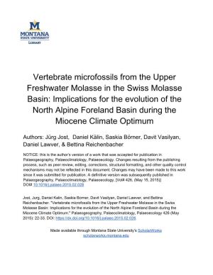 Implications for the Evolution of the North Alpine Foreland Basin During the Miocene Climate Optimum