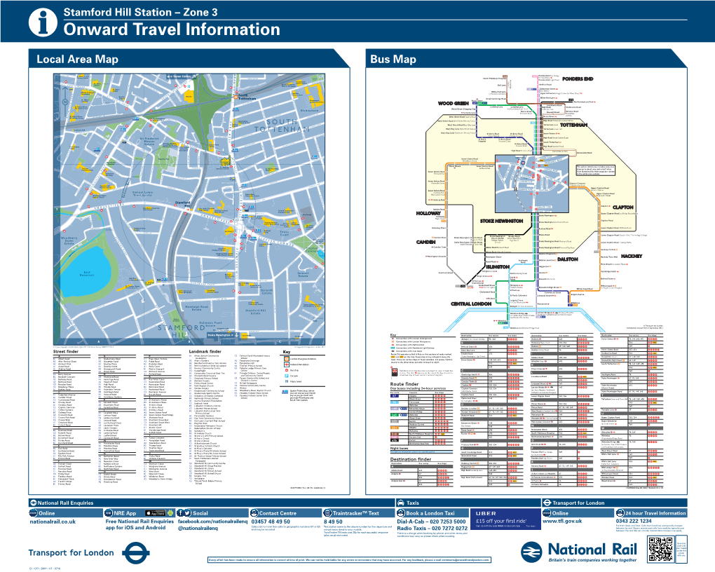 Stamford Hill Station – Zone 3 I Onward Travel Information Local Area Map Bus Map