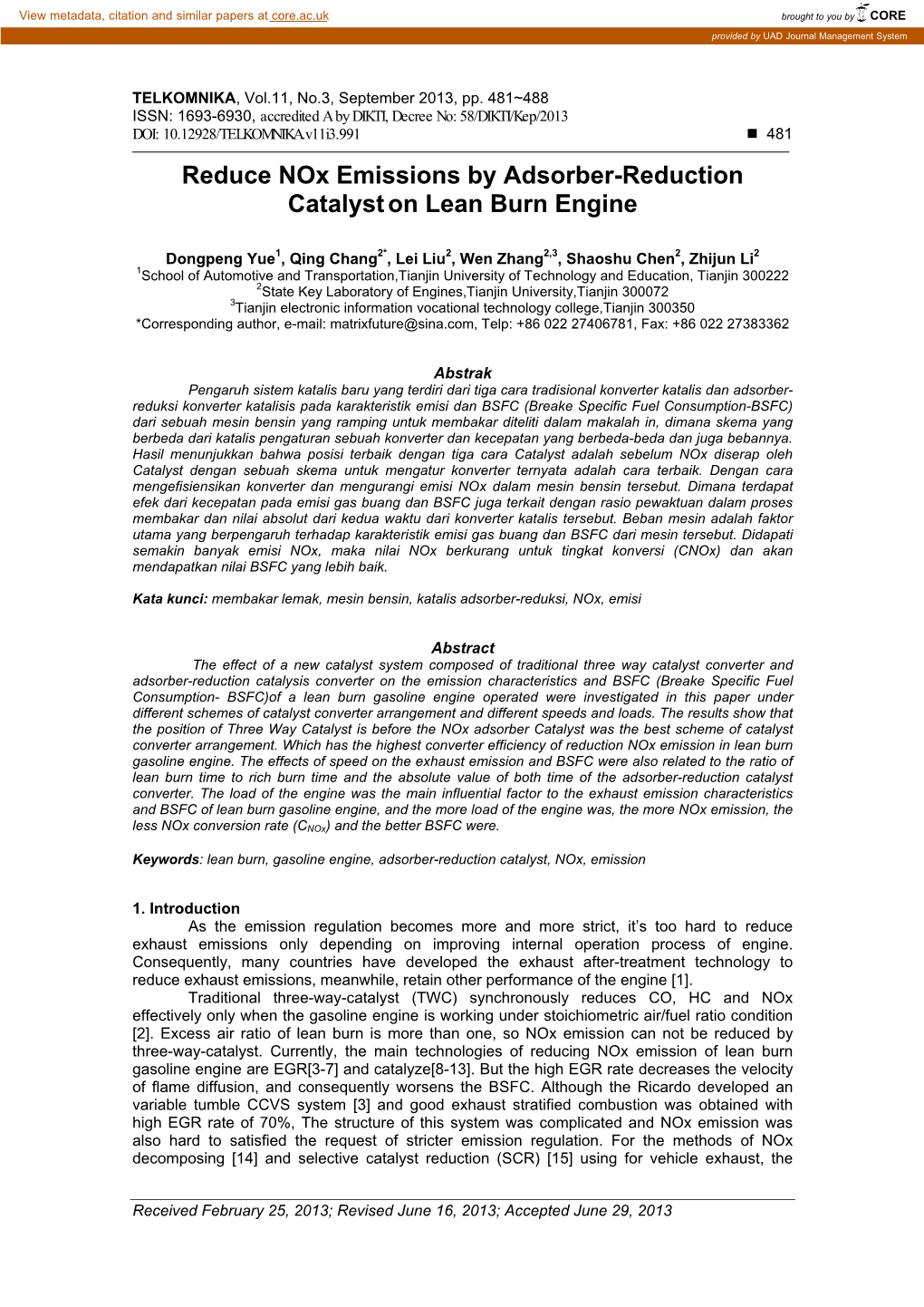 Reduce Nox Emissions by Adsorber-Reduction Catalyston