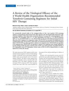 A Review of the Virological Efficacy Of