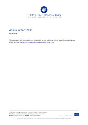 Annexes to the EMA Annual Report 2009