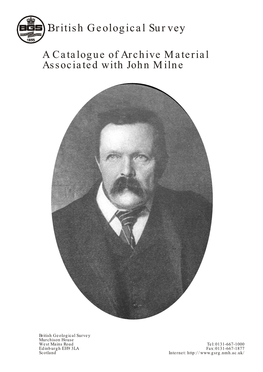 A Catalogue of Archive Material Associated with John Milne