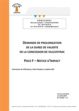 Notice D'impact Concession De Villeveyrac
