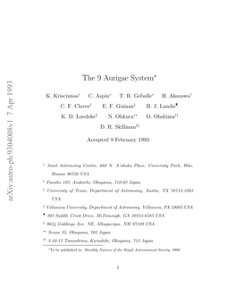 The 9 Aurigae System