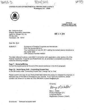 US EPA, Pesticide Product Label, ENCLOSURE 4 FLOWABLE FUNGICIDE and NEMATICIDE, 08/24/2011
