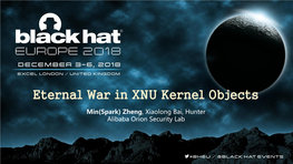 Eternal War in XNU Kernel Objects