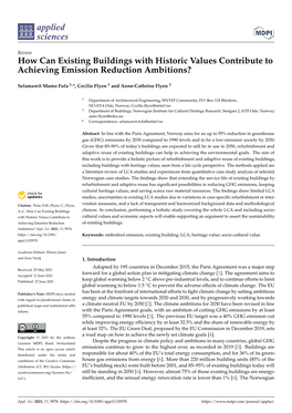 How Can Existing Buildings with Historic Values Contribute to Achieving Emission Reduction Ambitions?