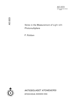 Noise in the Measurement of Light with Photomultipliers