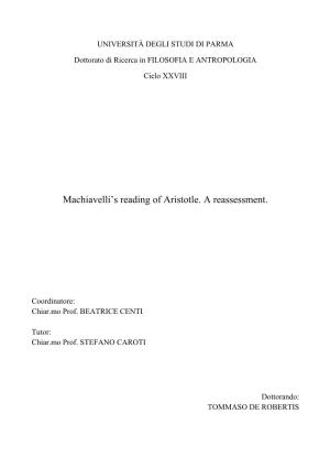 Machiavelli's Reading of Aristotle. a Reassessment