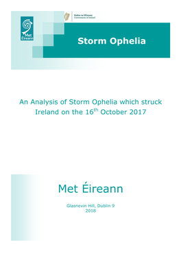 An Analysis of Storm Ophelia Which Struck Ireland on the 16Th October 2017