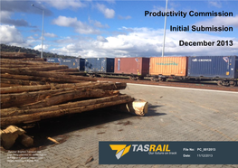 Tasrail), Was Established by an Act of the Tasmanian Parliament (Rail Company Act 2009)