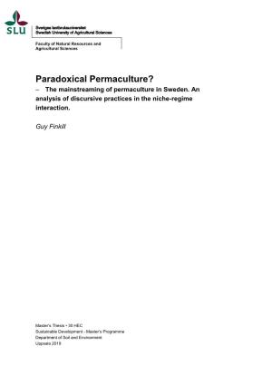 Paradoxical Permaculture? – the Mainstreaming of Permaculture in Sweden