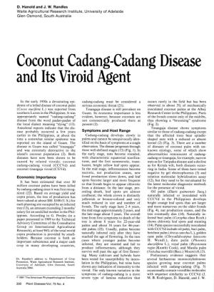 Coconut Cadang-Cadang Disease and Its Viroid Agent
