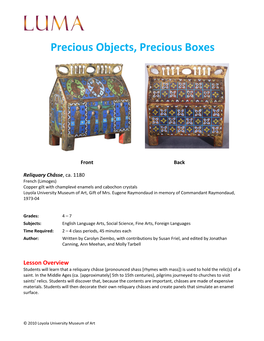 Precious Objects, Precious Boxes: Decorating Reliquary Châsses