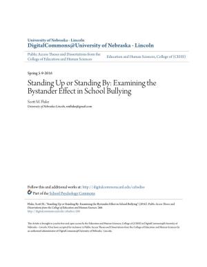 Examining the Bystander Effect in School Bullying Scott M