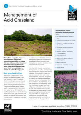 4 Management of Acid Grassland (Pdf)