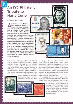 An IYC Philatelic Tribute to Marie Curie