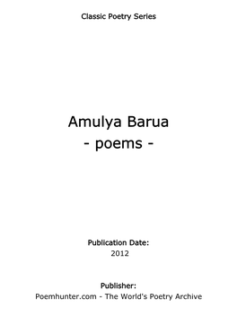 Amulya Barua - Poems